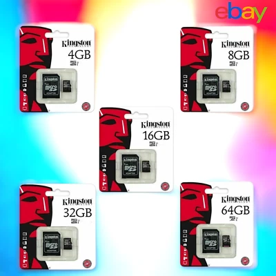 KINGSTON MICRO SD MEMORY CARD 8GB 16GB 32GB 64GB 128GB ADAPTER UK SELLER