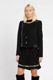 NWT RRP $450 Sass & Bide THE NIGHTINGALE Embellished Jacket Size 36 6 FREE POST