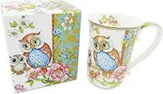 PNC Fine Bone China Owls Coffee Mug, 405 ml Capacity