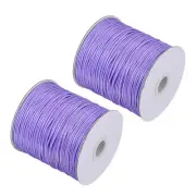 2pcs Beading Thread Bracelet Weave Craft Cord 1.5mm 158M/Roll, Light Purple