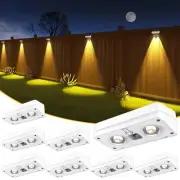 JOFIOS Solar Fence Lights 8 Pack, 50 Lumens Outdoor Fence Solar Lights with 1
