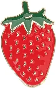 [SAFIGLE] Cute Strawberry Brooch Pin for Students, Elegant Red Fruit Lapel Pin Badge Fashionable Dripping Oil Strawberry Jewelry for Backpacks and Shawls