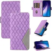 Ttianfa Compatible for Google Pixel 7 Phone Case, PU Leather Magnetic Kickstand Wallet Cover with Card Slots、Wrist & Shoulder Strap Contracted Design for Business Person-Purple