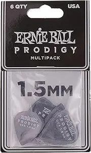 Ernie Ball P09342 Ernie Ball 2.0 mm Multipack Prodigy Picks 6 Pack, Black, Black, 1.5 mm