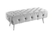 Shirley Ottoman Light Grey Velvet