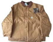 NEW Vintage Y2K Carhartt Detroit Duck Chore Coat Quilt Lined Size 54 Tall Brown