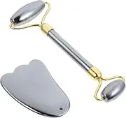 Ipetboom 1 Set Scraping Massage Tool for Facial Skin Care Natural Terahertz Energy Stones Care Tool for Wrinkle Reduction and Eye Puffiness Relief