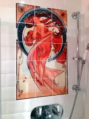 Art Nouveau Alphonse Mucha Mural Ceramic Bath Backsplash Tile #1201