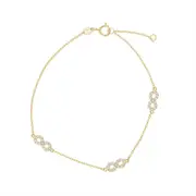 9kt Yellow Gold Infinity Charm Bracelet
