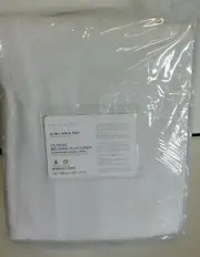 Pottery Barn Classic Belgian Flax Linen Curtain drape Panel blackout 108 WHITE