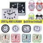 Bedside Small Silent No Tick Alarm Clock Quartz Battery Operated Wake Up Clocks