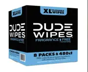 DUDE Wipes Fragrance-Free + Moisturizing XL Flushable Wipes, 480 Wipes