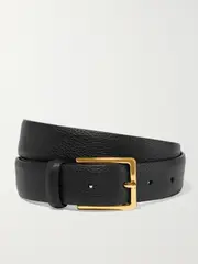 [Anderson's] Anderson's - Textured-leather Belt - Black - 75 75 Black
