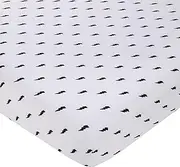 NoJo Lightning Bolt Black and White Nursery Fitted Crib Sheet