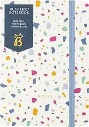 Busy B A6 Notebook in Terrazzo with Lined Pages, Tear-out Pages, Stickers and Pocket