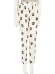Silk Tiger Print Trousers