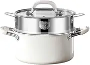 SiaBiced Cookware Stockpot Large Capacity with Handle, Noodle Pot, Double Layer