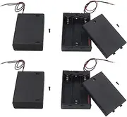 LAMPVPATH (Pack of 4) 3 AA Battery Holder with Switch, 4.5V Battery Holder with Switch, 3X 1.5V AA Battery Holder with Leads and Switch