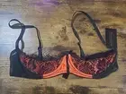 NWT Frederick's Of Hollywood Size 18 Lux Open Cup Orange Lace Bra