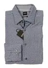 Boss Hugo Boss Men's Blue Ronni Textured Patterned Slim Fit Button Down Shirt