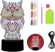 ZUNGGWOK Diamond Painting Kits for Girls 3D Painting Craft Kits Night Lights,DIY Art Kits for 6 7 8 9 10 11 12 Year Old Girls Boys Birthday Gift - Owl