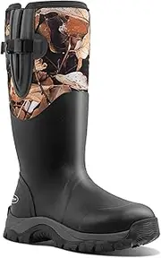 [TerraTrax] Men's Waterproof Rubber Hunting and Rain Boots – Insulated Neoprene Outdoor Work Rain Boots for Hunting, Gardening, Farming, Fishing