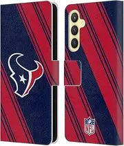 Head Case Designs Officially Licensed NFL Stripes Houston Texans Artwork Leather Book Wallet Case Cover Compatible with Samsung Galaxy S23 FE 5G