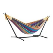 Vivere Hammock 44"x48"x108" Double Cotton w/Stand in Tropical Heavy Duty Outdoor