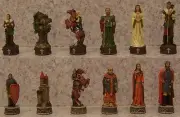 Chess Set Pieces Medieval Europe Robin Hood vs Prince John NIB 3 1/4" Kings