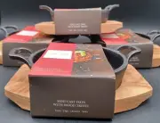 New Set Of 4 Mini Cast Iron With Trivet 6" x 4"