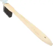 Stainless Steel Pizza Oven Cleaning Brush Wire Brush with Scraper Outdoor Pizza Oven Accessory 1pc