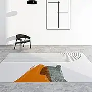 Striped Bedroom Carpet Living Room Light Orange Sofa Coffee Table Study Office White Porch Non-Slip Mat,F,180x280cm