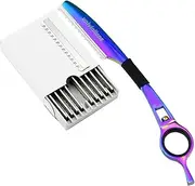 Univinlions 1 Colorful Hair Thinning Razor+10 Blades Japan Barber Shear Razor Hairdressing Haircut Scissor Knife Thinner Razor