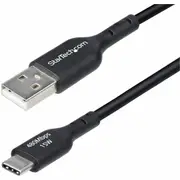 StarTech.com 1m (3ft) USB-A to USB-C Charging Cable, Charge & Sync, 3A, USB 2.0, TPE Jacket - Black USB Charging Cord - USB-A to USB-C Charging Cable