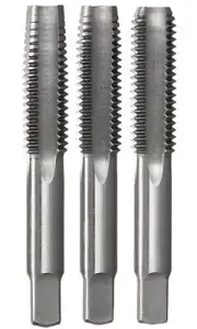 Bordo 24 x 3mm Metric Coarse Chrome Alloy Hand Tap Set, 3 Pieces