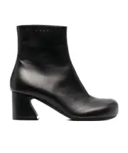 Marni Round Toe Zip-Up Ankle Boots 37.5,38.5 Black