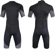 Mens Short Wetsuit 3mm prene Full Body Diving Suit Back Zip Wetsuit for Diving Snorkeling Surfing Swimming Rafting Kayaking Paddling