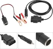 Emergency Power Supply Cable, 12V Power Supply Memory Saver Car Battery Cigarette Lighter Extension Cable for Car Battery Replacement Maintenance
