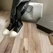 Size 10 Rick Owens Leather Knee High 1:1 Sock Boot