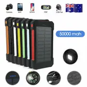 Portable Power Bank Solar Panel Dual USB External Battery Pack Charger 50000mAh