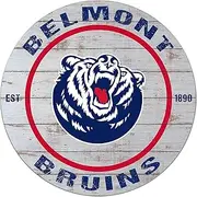 KH Sports Fan Belmont Bruins Weathered Circle Sign, 20x20 Inches, Bruins Decor for Dorm Room, Fan Cave, Living Room; Display Your Team Spirit with This Belmont Bruins Wall Art