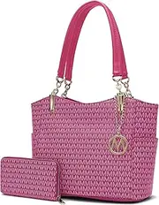 [MKF Collection] MKF Shoulder Bag for Women & Wallet Purse Set: PU Leather Tote Handbag – Top-Handle Stylish Satchel Pocketbook