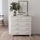 Sideboard "HAMAR" White 79x40x80 cm Solid Wood Pine vidaXL