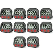 10X Kitchen Timer, Digital Visual Timer Magnetic Clock Stopwatch Countdown Timer, Large LCD Screen Black