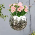 1Pc Unique Handcrafted Bohemian-Inspired Hanging Disco Mirror Ball Planter - Sel