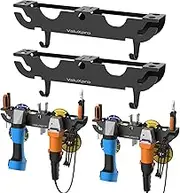 Angle Grinder Holder for Milwaukee/Dewalt, Angle Grinder Tool Stand, Grinders Power Tools Holder Storage Rack, Garage Wall Mount Bracket for Cutters Polishers with Cord Hanger and Hooks-2 PCS, Black