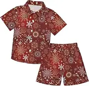 [Caihoyu] Baby-boys Toddler Button Down Hawaiian Shirts and Shorts Set Toddler Boy Outfit Summer Clothing