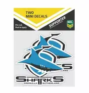 620012 CRONULLA SHARKS NRL SET OF 2 MINI HERITAGE DECALS CAR STICKERS