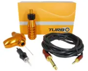 Turbo Rotary Tattoo Machine Tripwire Motor 3.5mm Swing 3/4" 1" Grip RCA Cord