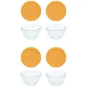 Pyrex 7401 3-Cup Sculpted Glass Mixing Bowl & 7401-PC 3 Cup Lemon Drop Yellow L